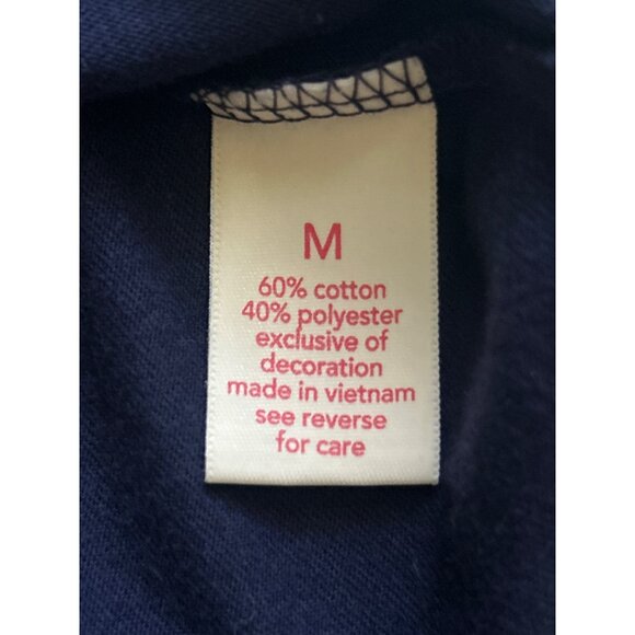 Coral Bay Women's Navy Blue 3/4 Sleeve Top With Dotted White Neckline Size M - Picture 5 of 8